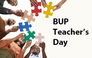 Decorative picture with the text BUP Teacher's Day.